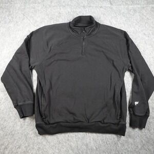 Fabletics Pullover Mens Large Black 1/4 Zip Long Sleeve Pocket Sweatshirt
